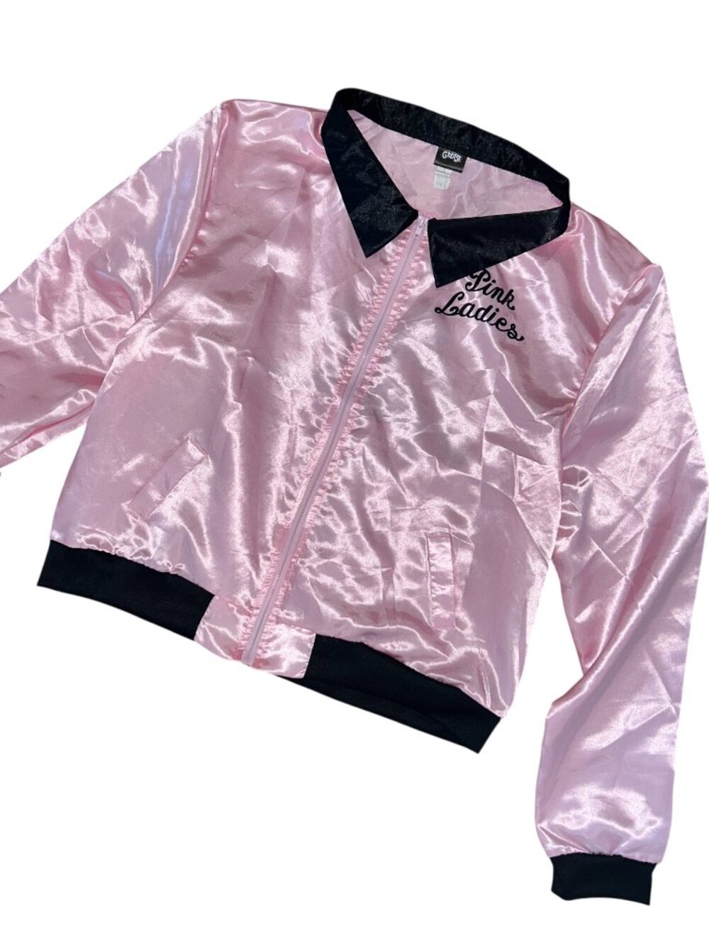 Grease Pink Ladies Jacket 50's Costume Cosplay Sock Hop Satin Jacket Size Large